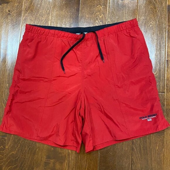 Polo Ralph Lauren Vintage Sport Swim Trunks Shorts Red Men's Size XL - Picture 2 of 7